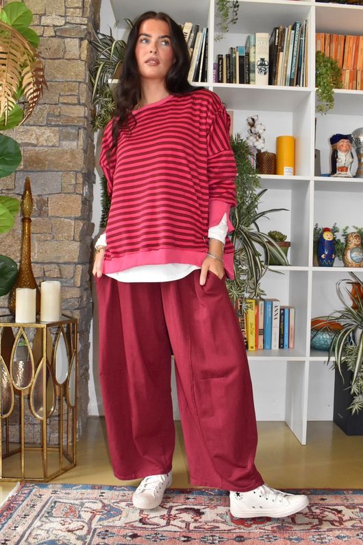 Sunday Morning Chill Sweatshirt Aubergine & Carmine